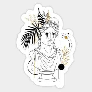 Hera (Juno). Creative Illustration In Geometric And Line Art Style Sticker